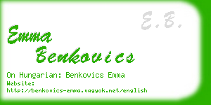 emma benkovics business card